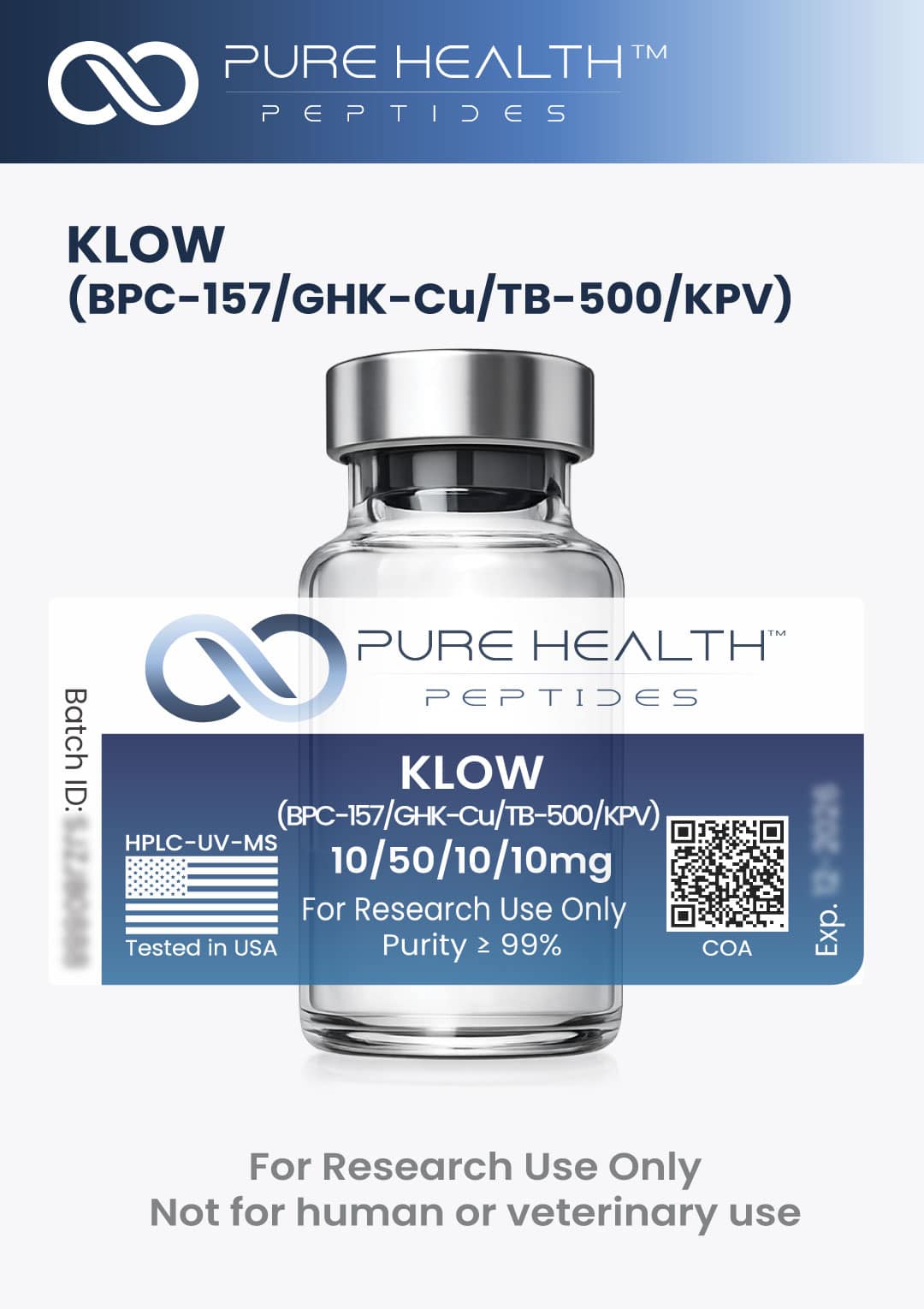 KLOW (BPC-157/GHK-Cu/TB-500/KPV) - Pure Health Peptides